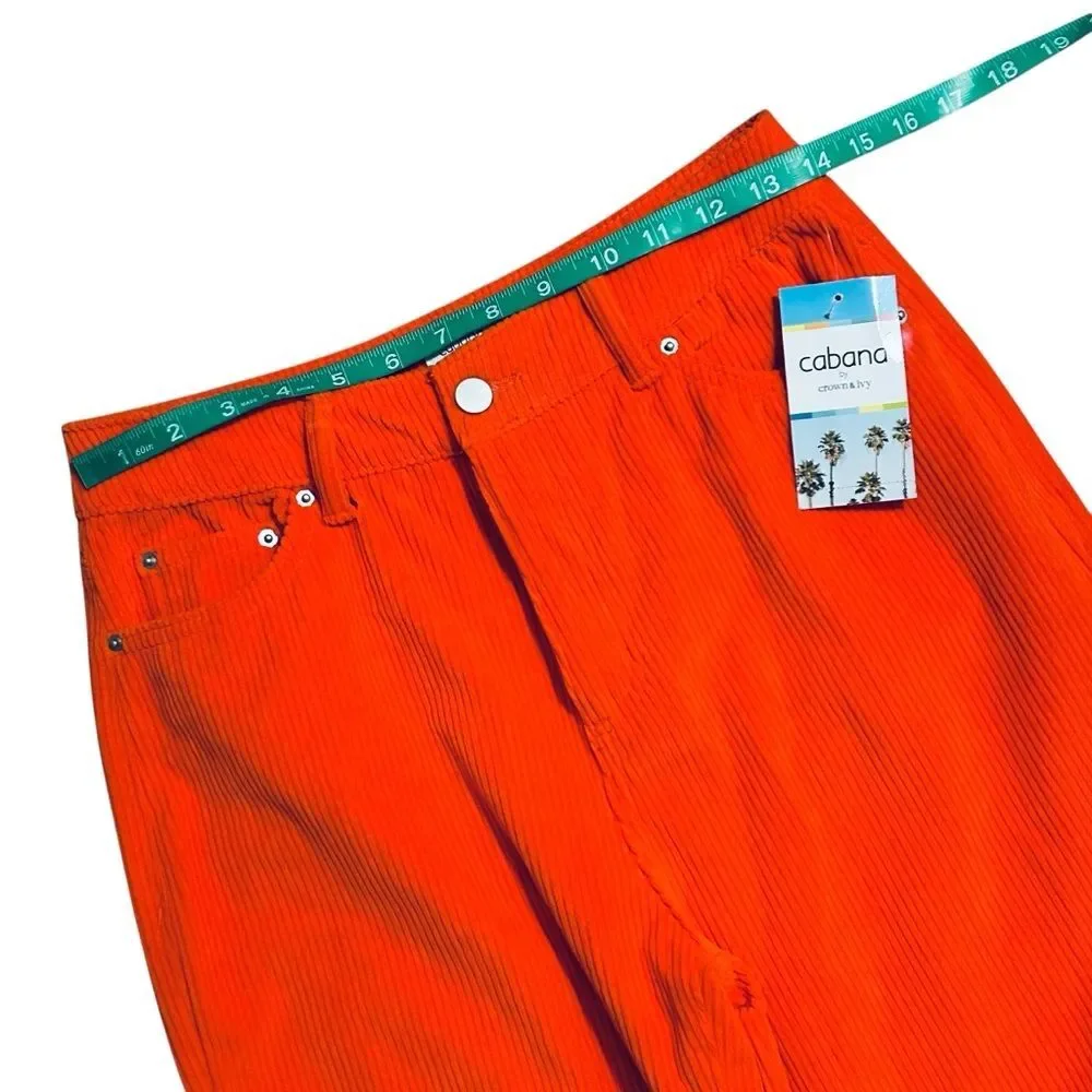 CABANA CROWN & IVY NWT Straight Leg Corduroy Pants *Red Spade 4